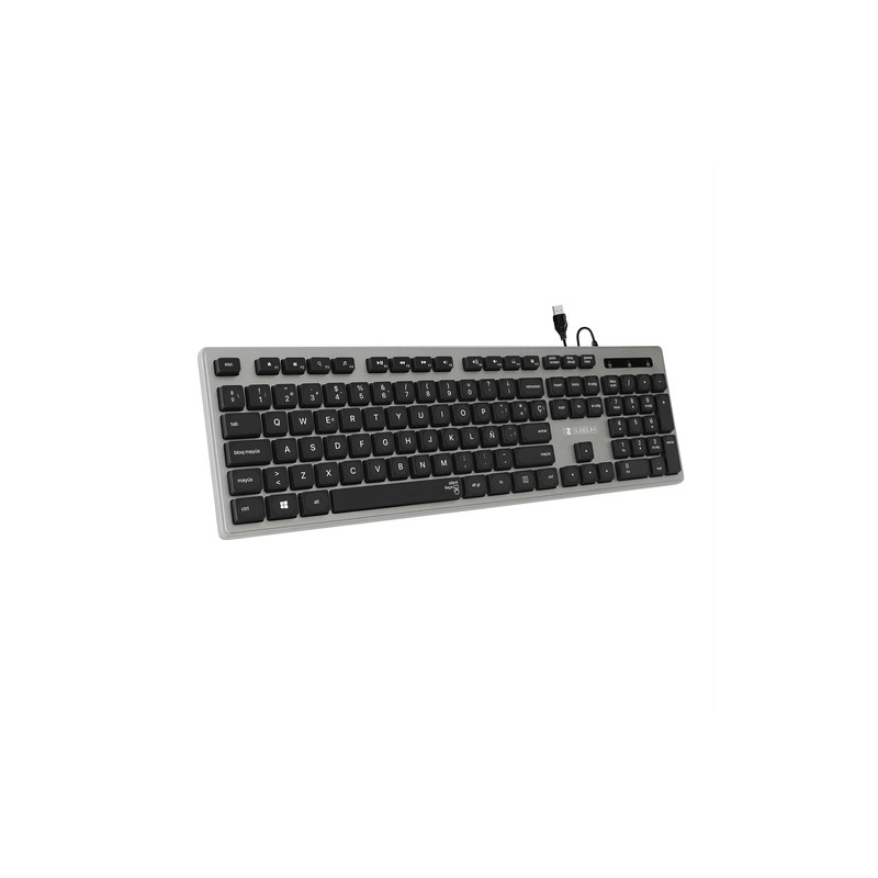 TECLADO USB SUBBLIM WIRED ERGO KEYS SILENT FLAT HQ GREY USB