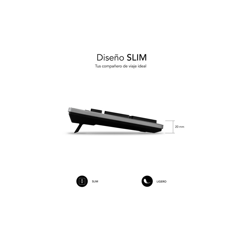 TECLADO USB SUBBLIM WIRED ERGO KEYS SILENT FLAT HQ GREY USB