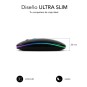 RATON SUBBLIM LED DUAL FLAT MOUSE BLACK
