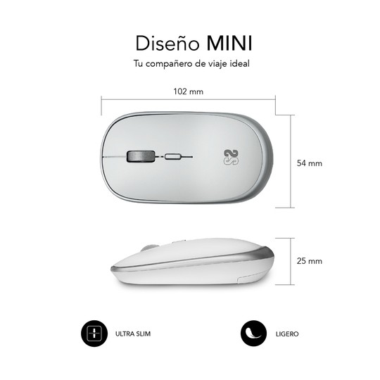 RATON SUBBLIM WIRELESS MINI MOUSE SILVER