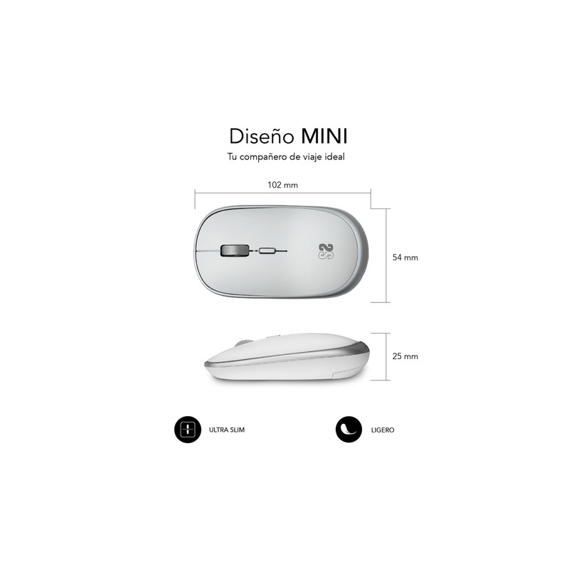 RATON SUBBLIM WIRELESS MINI MOUSE SILVER