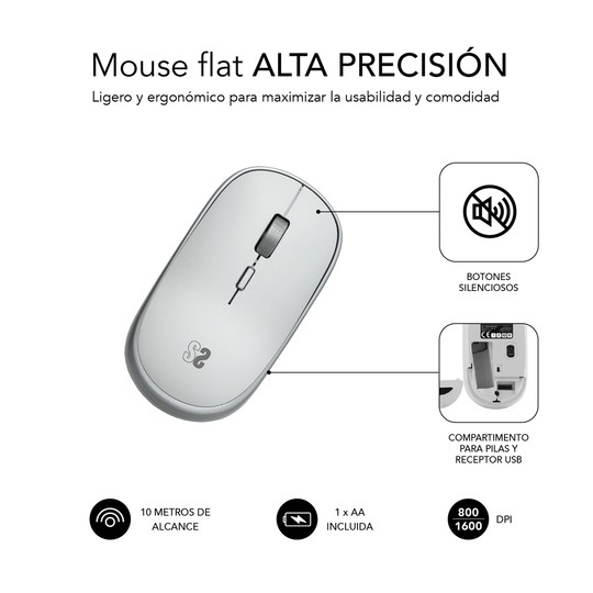 RATON SUBBLIM WIRELESS MINI MOUSE SILVER