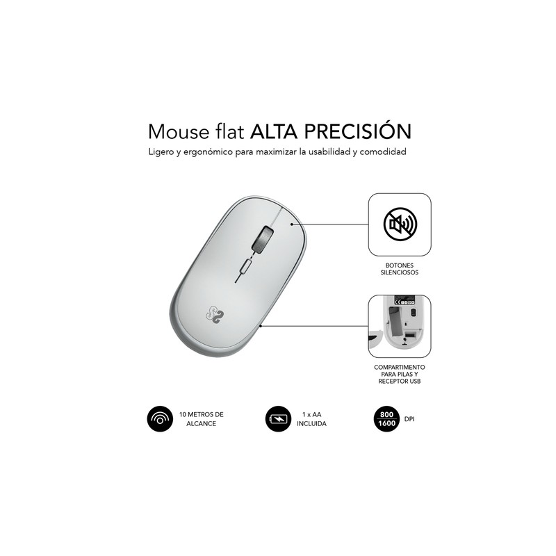 RATON SUBBLIM WIRELESS MINI MOUSE SILVER