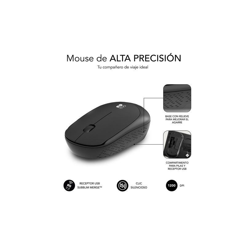 RATON SUBBLIM BUSINESS PLUS SILENCIOSO INALA?MBRICO 2.4G 1200 DPI