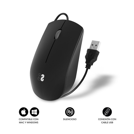 RATON SUBBLIM BUSINESS SILENCIOSO CON CABLE USB 1200 DPI