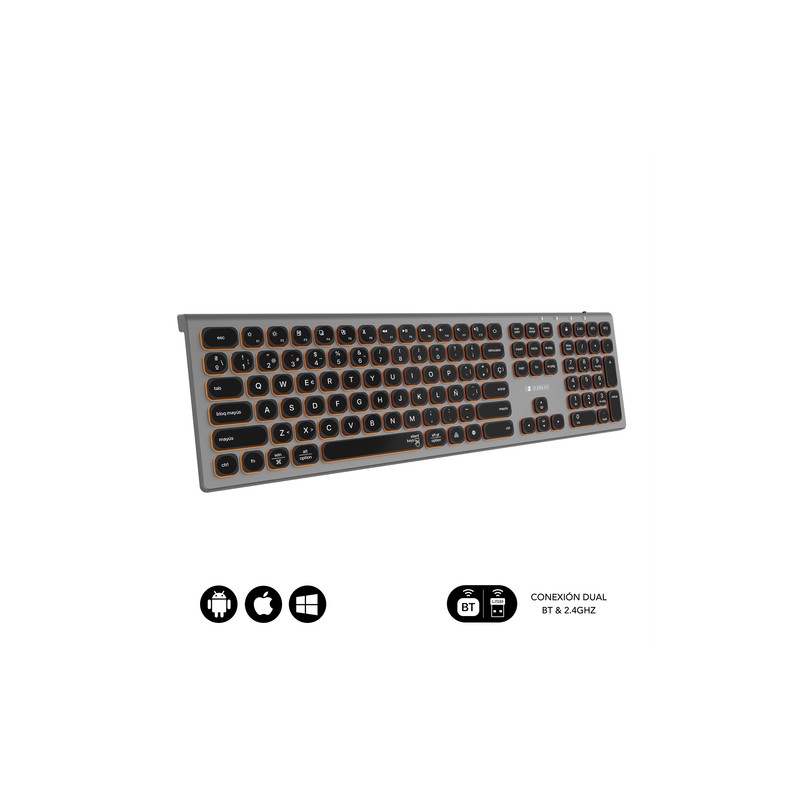TECLADO SUBBLIM KEYBOARD BLUETOOTH MASTER ILUMINADO EXT GREY/BLACK