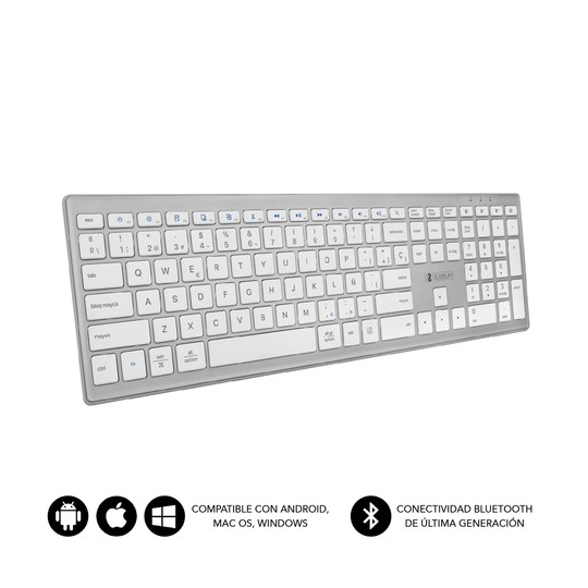 TECLADO SUBBLIM KEYBOARD BLUETOOTH PURE EXTENDED SILVER