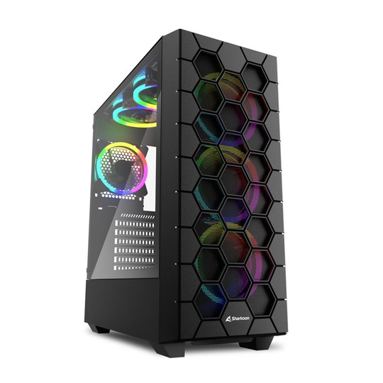 CAJA SHARKOON RGB HEX ATX 2XUSB3.0 SIN FUENTE NEGRO