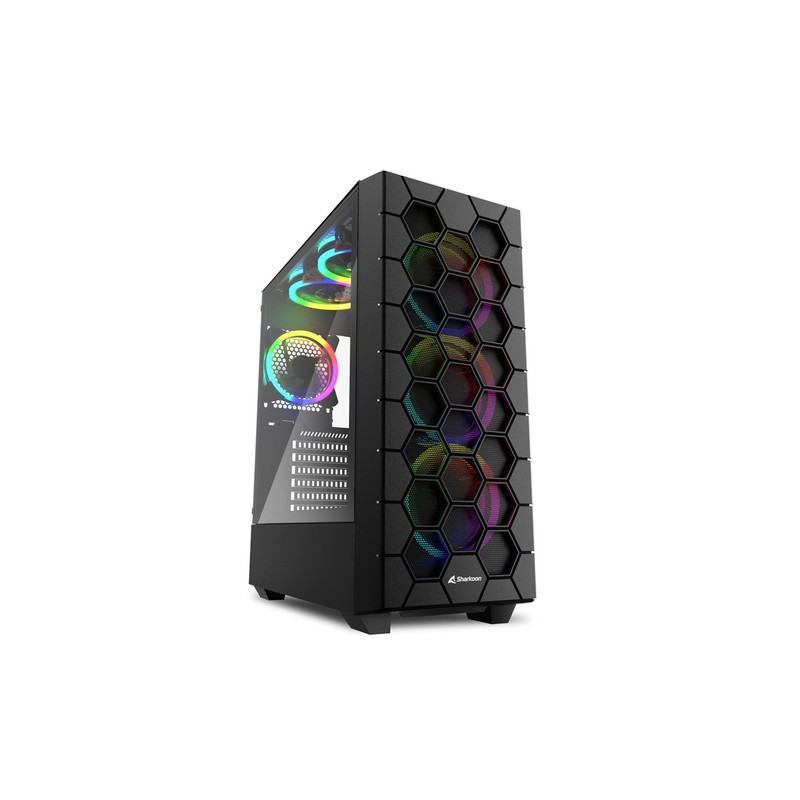 CAJA SHARKOON RGB HEX ATX 2XUSB3.0 SIN FUENTE NEGRO