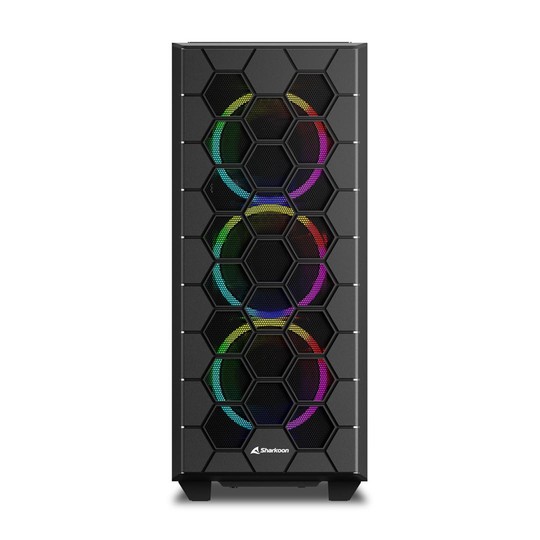 CAJA SHARKOON RGB HEX ATX 2XUSB3.0 SIN FUENTE NEGRO