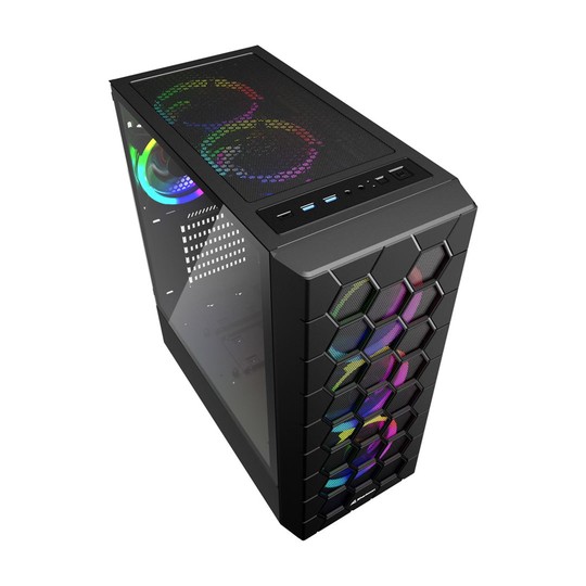 CAJA SHARKOON RGB HEX ATX 2XUSB3.0 SIN FUENTE NEGRO