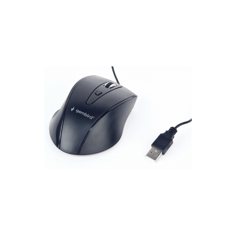 RATON OPTICO GEMBIRD  CON CABLE, NEGRO