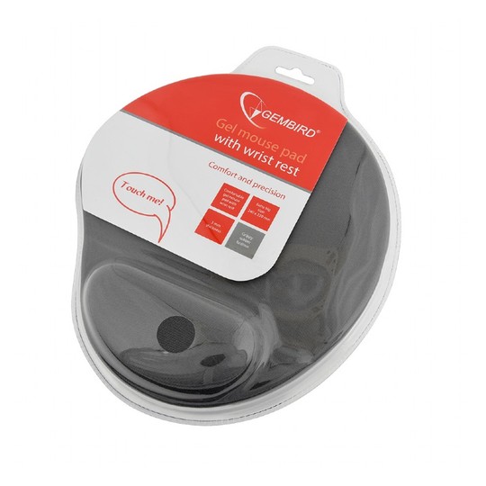 ALFOMBRILLA DE GEL GEMBIRD  PARA RATON CON SOPORTE PARA MUNECA, GRIS