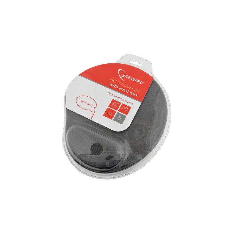 ALFOMBRILLA DE GEL GEMBIRD  PARA RATON CON SOPORTE PARA MUNECA, GRIS