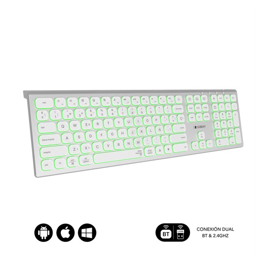 TECLADO SUBBLIM KEYBOARD BLUETOOTH MASTER ILUMINADO EXT SILVER/BLACK