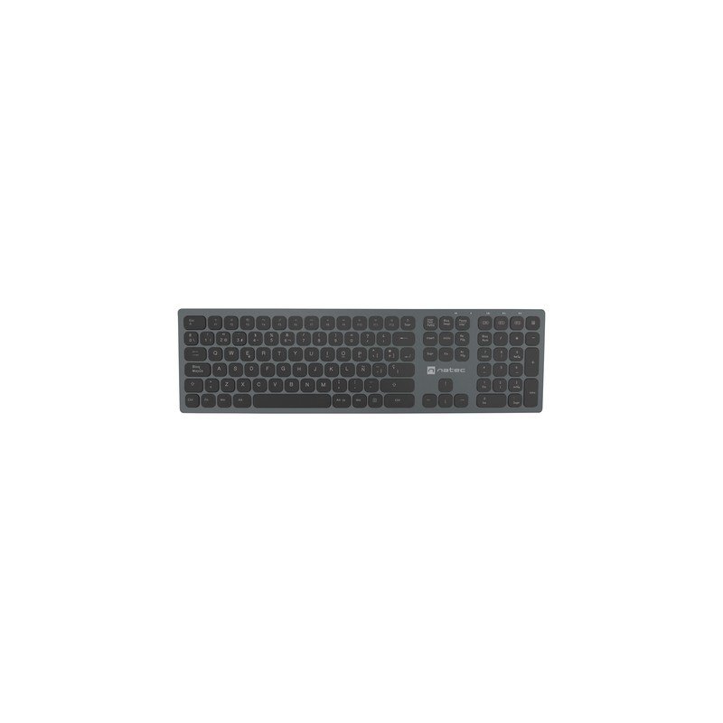TECLADO WIRELESS NATEC DOLPHIN SLIM SWITCH X-SCISSOR BT5.0 BT3.0 2.4GHz ALUMINIO
