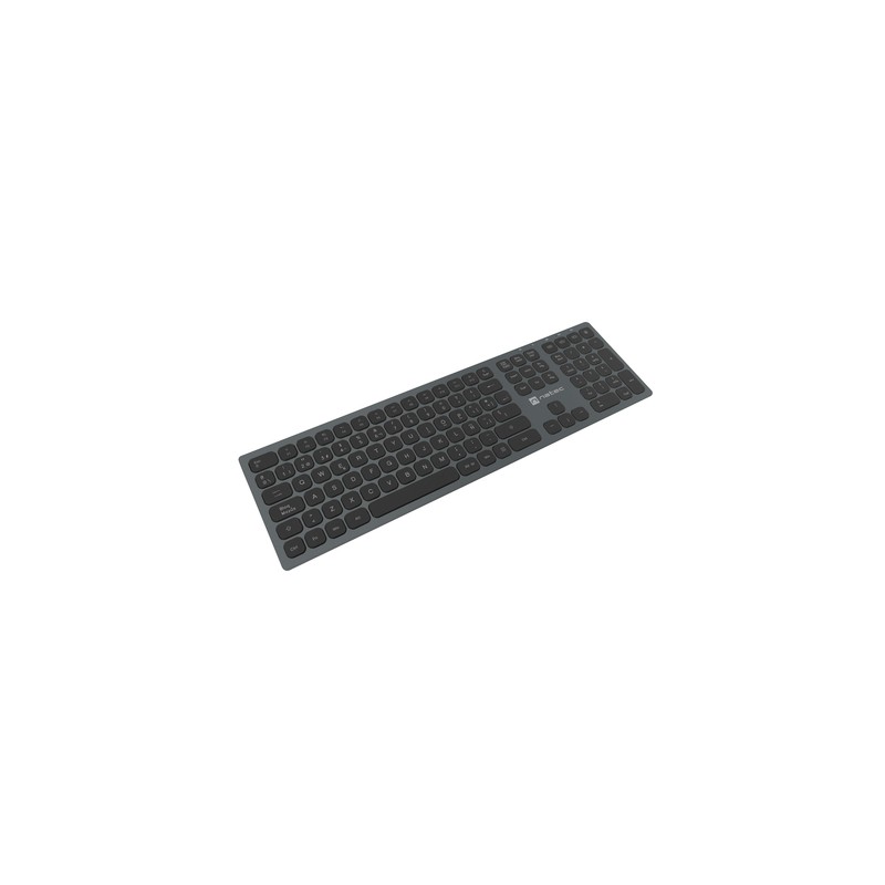 TECLADO WIRELESS NATEC DOLPHIN SLIM SWITCH X-SCISSOR BT5.0 BT3.0 2.4GHz ALUMINIO