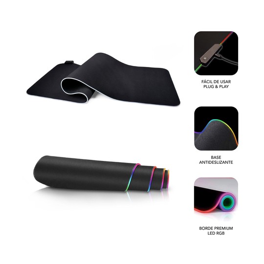 ALFOMBRILLA SUBBLIM MOUSE PAD PREMIUM LED RGB 800X300X4