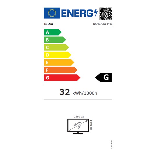 Nilox nxm272k  monitor 27" 2k 144hz hdmi dp mm cur