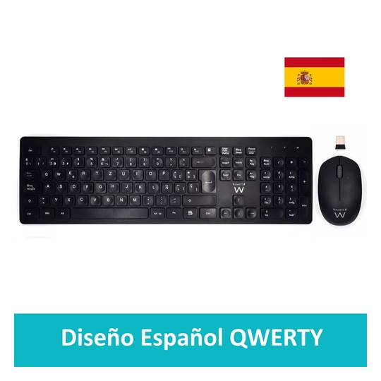 Ewent teclado+ratón inalámbrico ew3256 negro