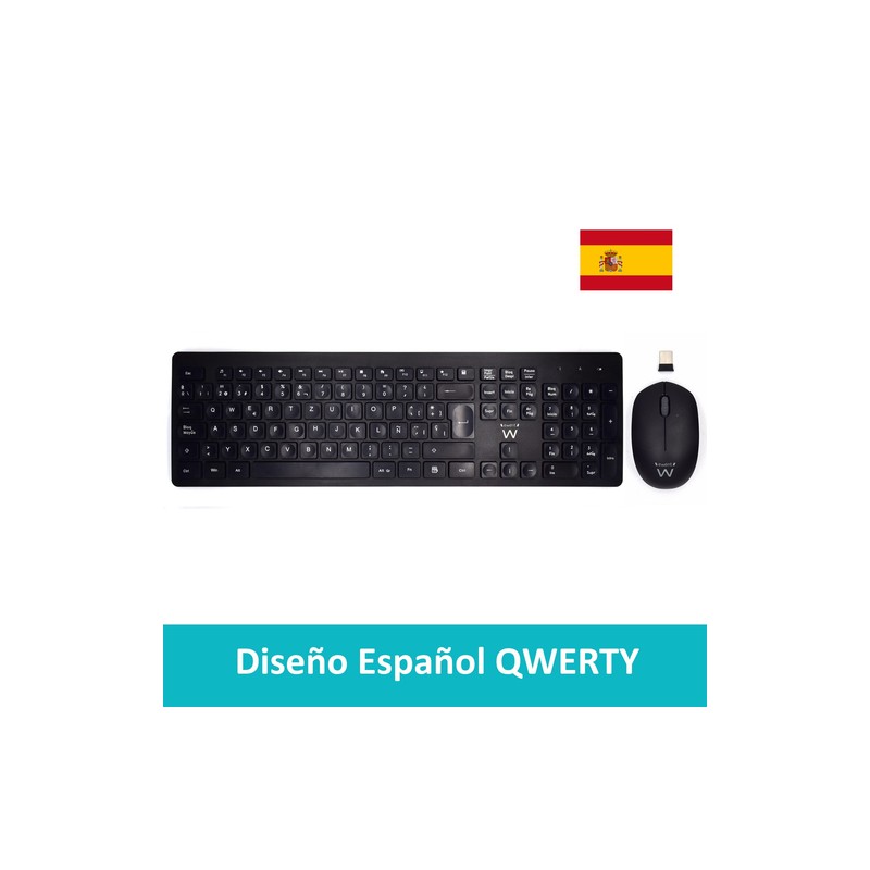 Ewent teclado+ratón inalámbrico ew3256 negro