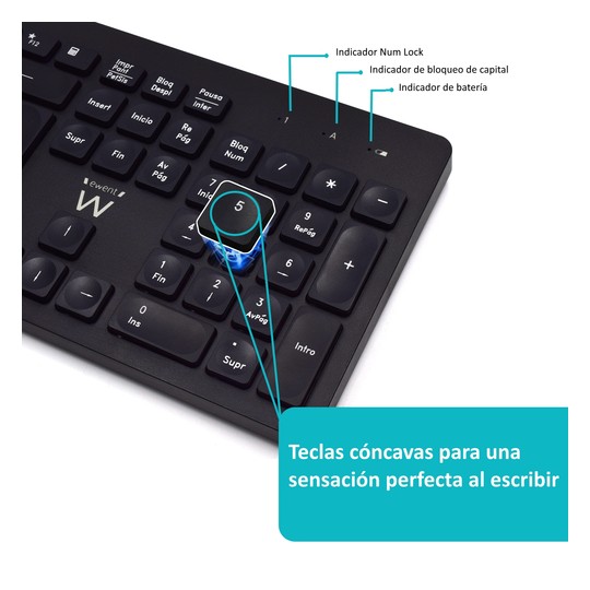 Ewent teclado+ratón inalámbrico ew3256 negro