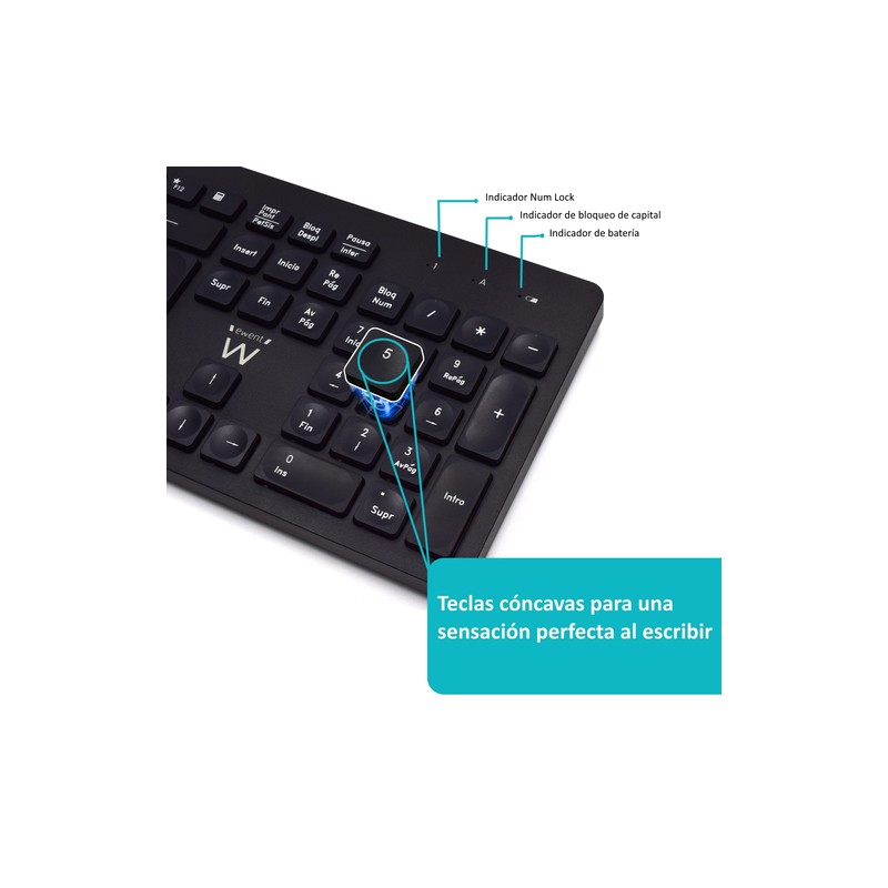 Ewent teclado+ratón inalámbrico ew3256 negro