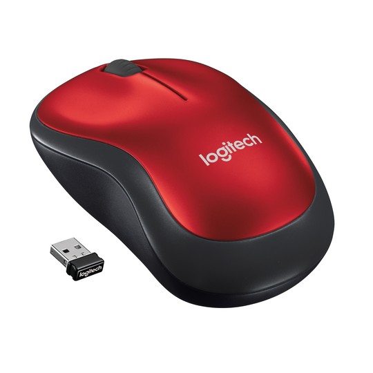 Logitech ratón inalámbrico m185 rojo