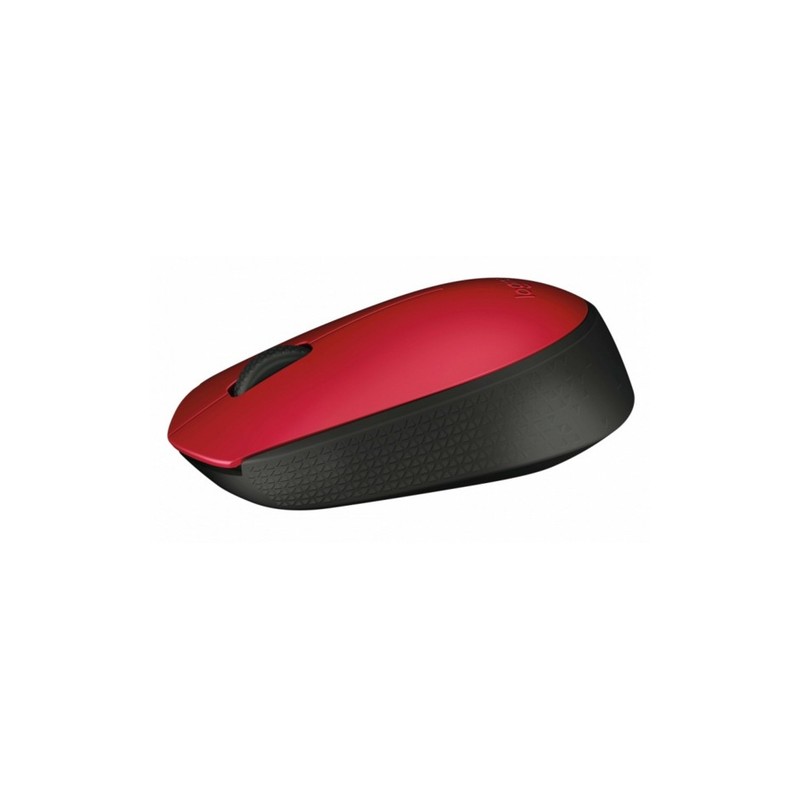 Logitech m171 ratón inalámbrico 1000 dpi neg/rojo