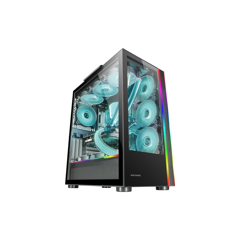 Caja E-atx Torre Gaming Mars Gaming Mc-ult Xxl Black Frontal Y Lateral De Cristal Templado Sin Fuente De Alimentacion