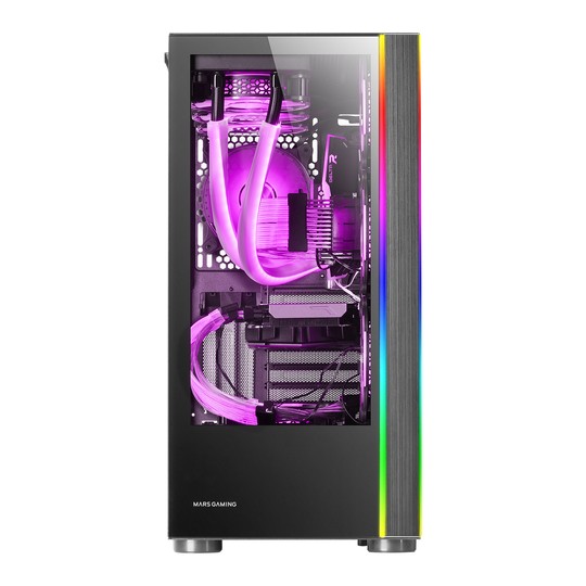 Caja E-atx Torre Gaming Mars Gaming Mc-ult Xxl Black Frontal Y Lateral De Cristal Templado Sin Fuente De Alimentacion
