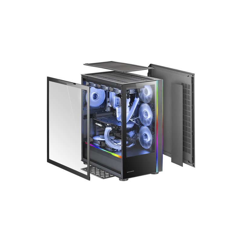 Caja E-atx Torre Gaming Mars Gaming Mc-ult Xxl Black Frontal Y Lateral De Cristal Templado Sin Fuente De Alimentacion