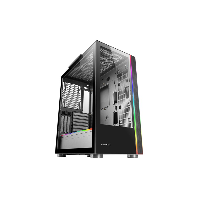Caja E-atx Torre Gaming Mars Gaming Mc-ult Xxl Black Frontal Y Lateral De Cristal Templado Sin Fuente De Alimentacion