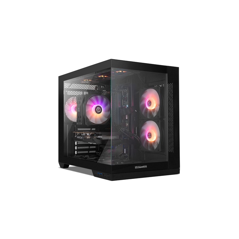 CAJA HUMMER ASTRA NEO SEMITT ATX CRISTAL FRAMELESS NEGRO