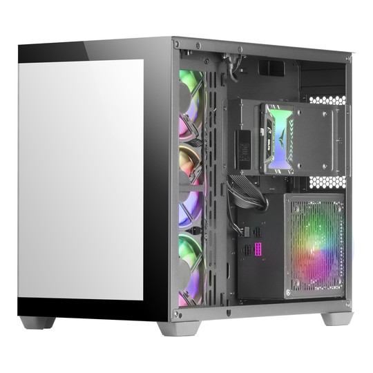 Caja E-atx Torre Gaming Mars Gaming Mcv4 Black Xxl Premium Custom Doble Ventana De Cristal Templado
