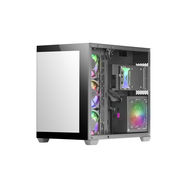 Caja E-atx Torre Gaming Mars Gaming Mcv4 Black Xxl Premium Custom Doble Ventana De Cristal Templado