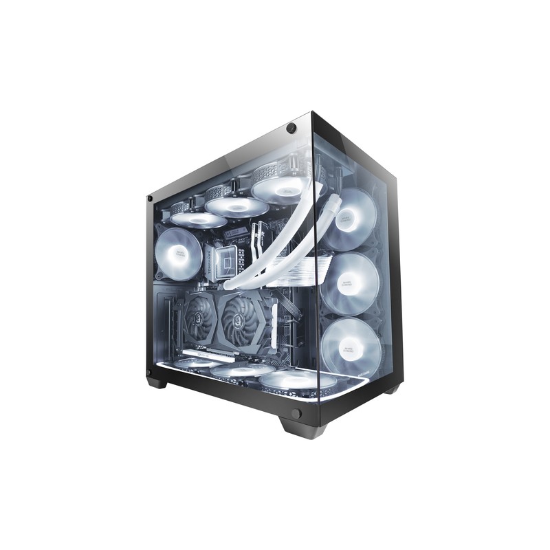 Caja E-atx Torre Gaming Mars Gaming Mcv4 Black Xxl Premium Custom Doble Ventana De Cristal Templado