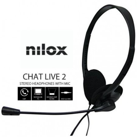 Nilox auriculares nxcm0000004 doble jack negro