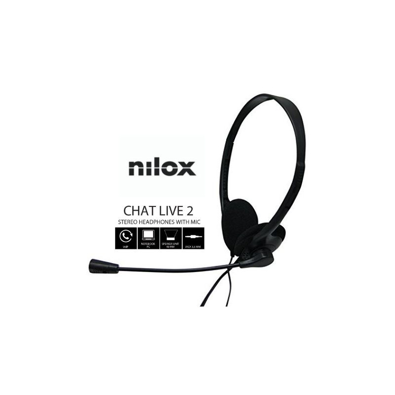 Nilox auriculares nxcm0000004 doble jack negro