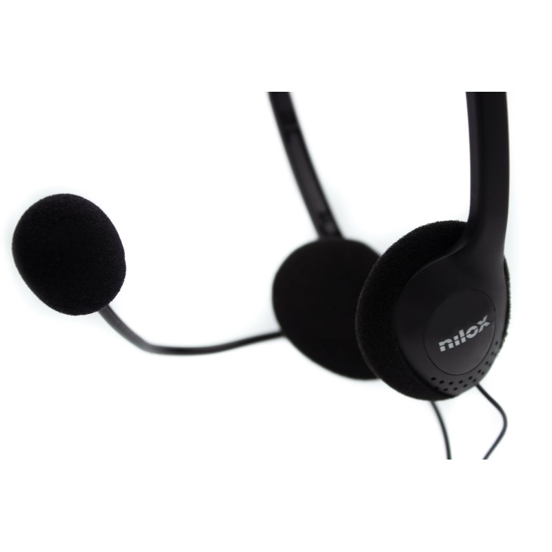 Nilox auriculares nxcm0000004 doble jack negro
