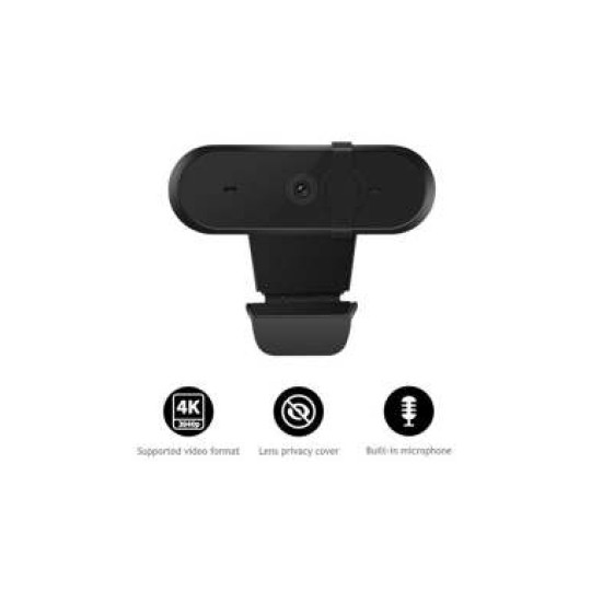 Nilox webcam 4k, enfoque auto negro
