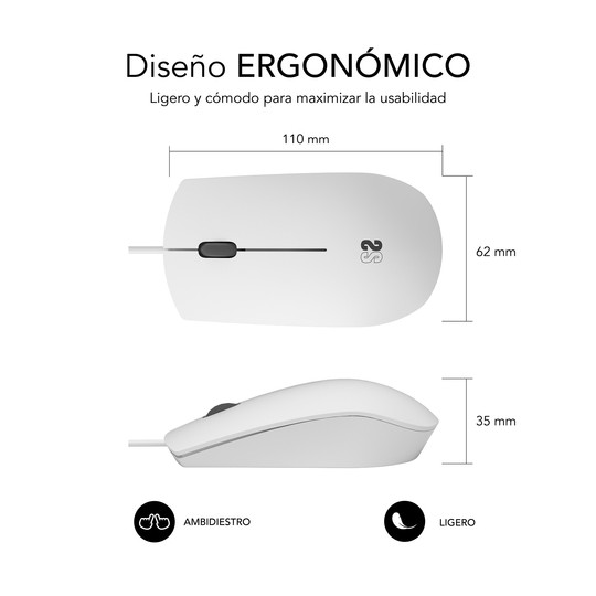 RATON SUBBLIM BUSINESS SILENCIOSO CON CABLE USB 1200 DPI B