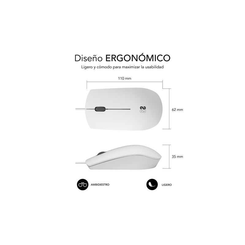 RATON SUBBLIM BUSINESS SILENCIOSO CON CABLE USB 1200 DPI B