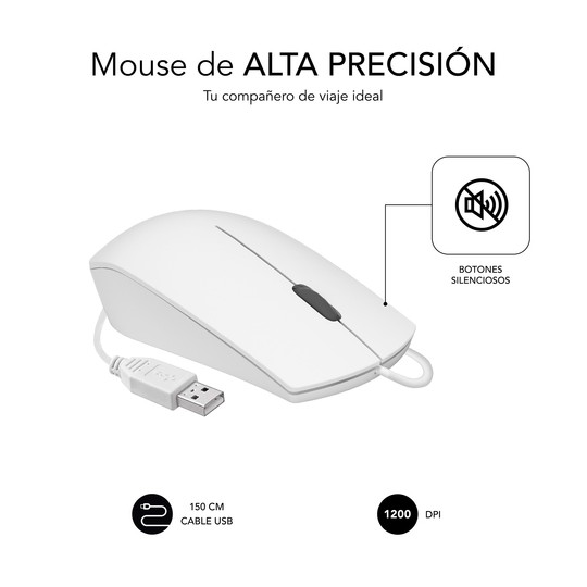 RATON SUBBLIM BUSINESS SILENCIOSO CON CABLE USB 1200 DPI B
