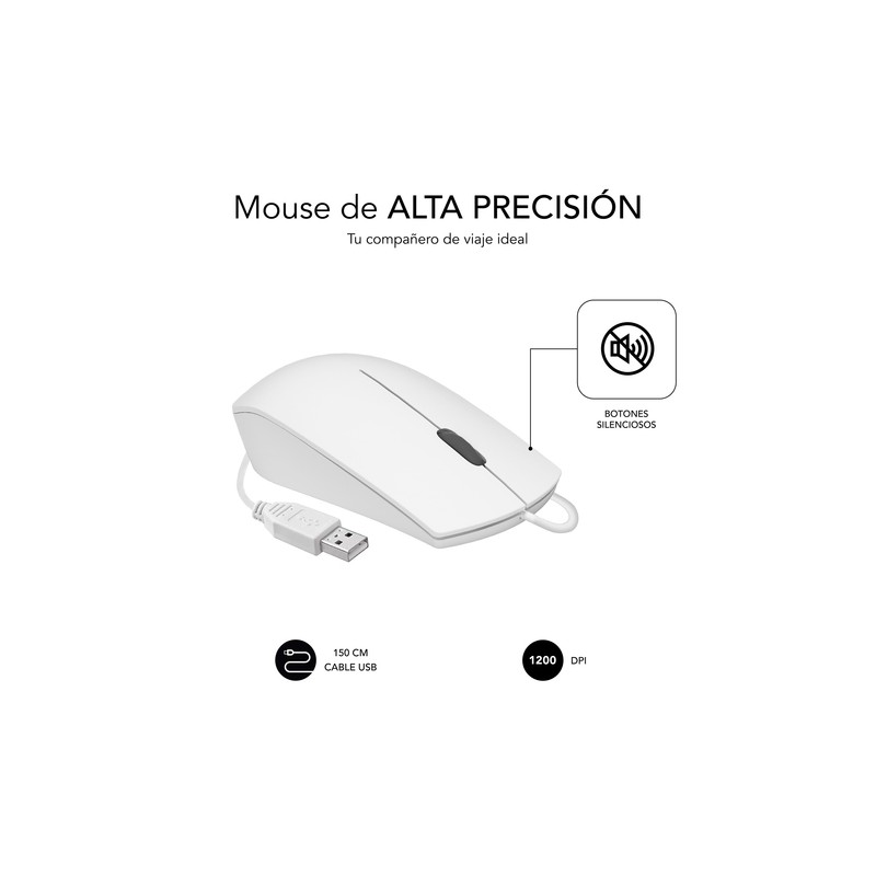 RATON SUBBLIM BUSINESS SILENCIOSO CON CABLE USB 1200 DPI B