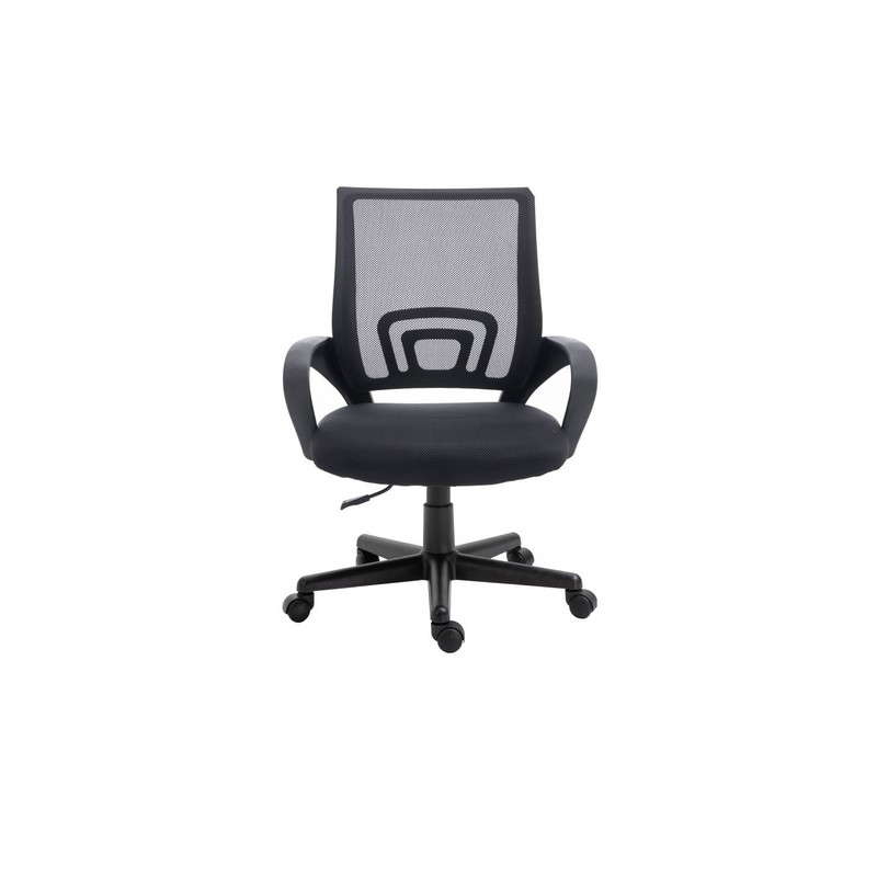 Silla De Oficina Equip De Malla Color Negro Recubrimiento Pu De Alta Calidad Diseño Ergonomico