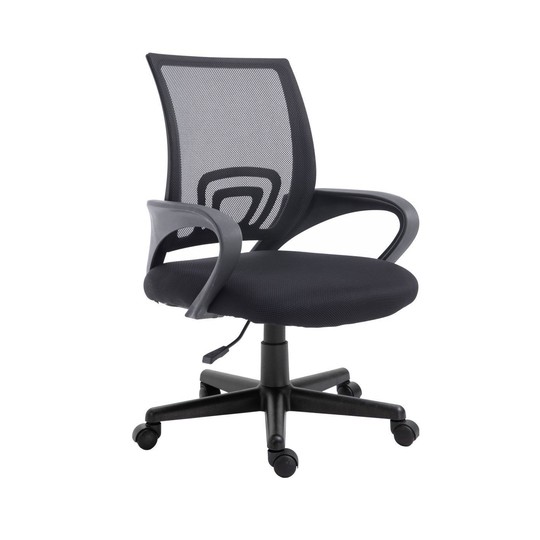 Silla De Oficina Equip De Malla Color Negro Recubrimiento Pu De Alta Calidad Diseño Ergonomico