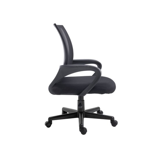 Silla De Oficina Equip De Malla Color Negro Recubrimiento Pu De Alta Calidad Diseño Ergonomico