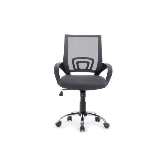 Silla De Oficina Equip De Malla Color Gris Oscuro Recubrimiento Pu De Alta Calidad Diseño Ergonomico