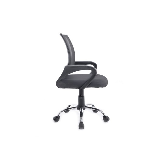 Silla De Oficina Equip De Malla Color Gris Oscuro Recubrimiento Pu De Alta Calidad Diseño Ergonomico